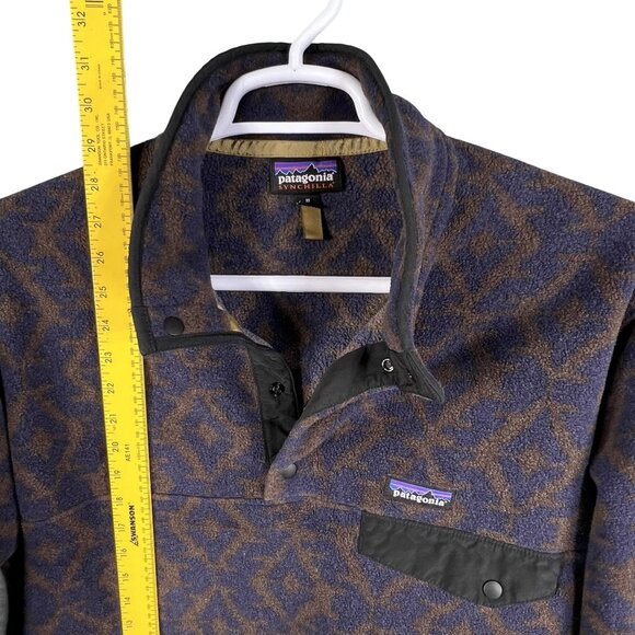 Patagonia Synchilla Mens M Aztec Snap Fleece Pullover Oversized Southwest Jacket - Picture 13 of 16